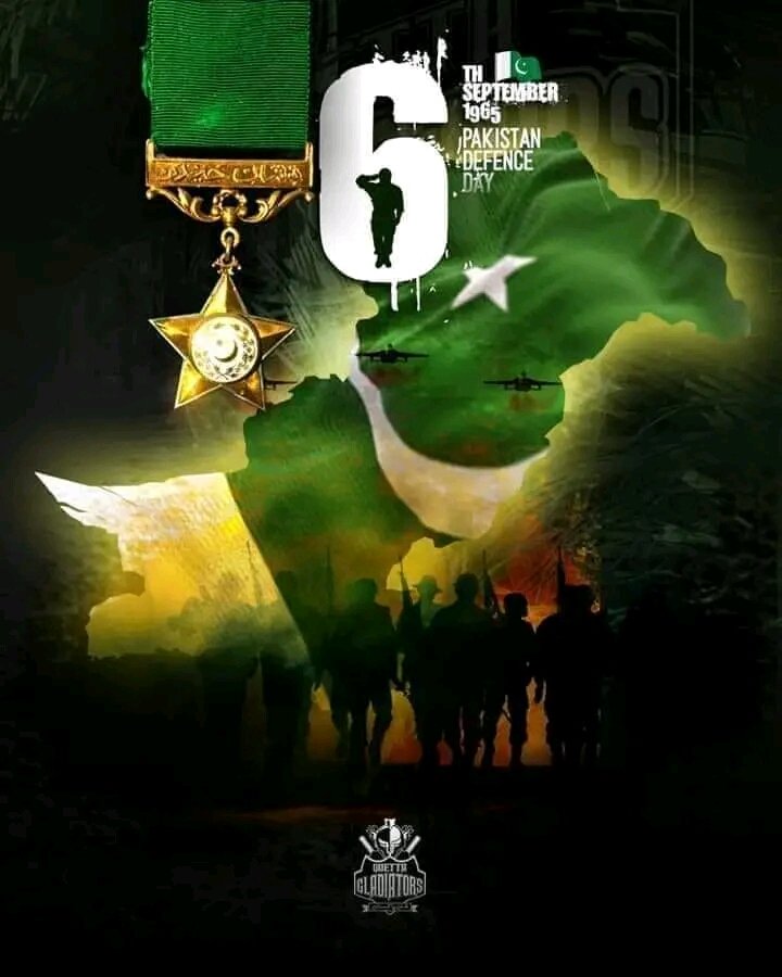 ⚔️🇵🇰 PAKISTAN DEFENCE DAY 🇵🇰⚔️

Salute to the Gladiators who defended the homeland with their great sacrifice !! #ShaanePakistan🌟

⚔️ We stand firm with our armed forces for the defence of our country 💚💜
6th September Defence Day of Pakistan.
#DefenceDay #Pakistan #YoumeShohda