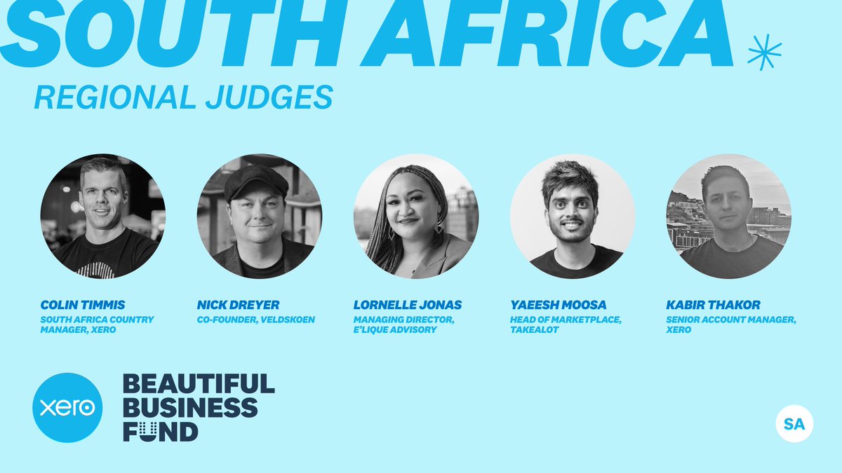 The time is now! Applications are open for the Xero Beautiful Business Fund. Meet your South Africa 🇿🇦 regional judges.

Applications close on October 6th, apply now: bit.ly/45qyNfq