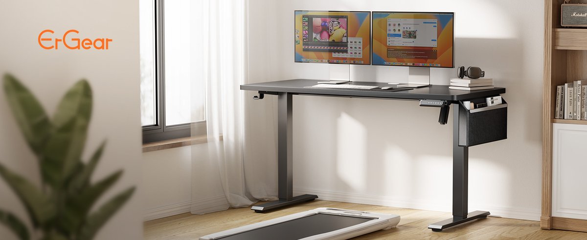 ErgearOfficial's tweet photo. New arrival!😍This ErGear standing desk features four memory presets to save your favorite desk heights for fast one-button adjustment. Its PU leather storage pocket has two spacious compartments to keep your stationery and documents organized &amp; accessible.
#ErGear #standingdesk https://t.co/zo17WKChCd