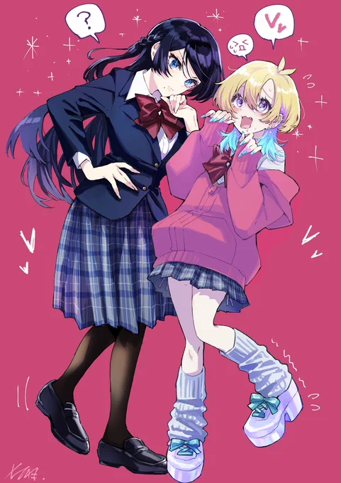 剣崎ちゃんのパーカーの色直してくっつけてみました#創作百合 