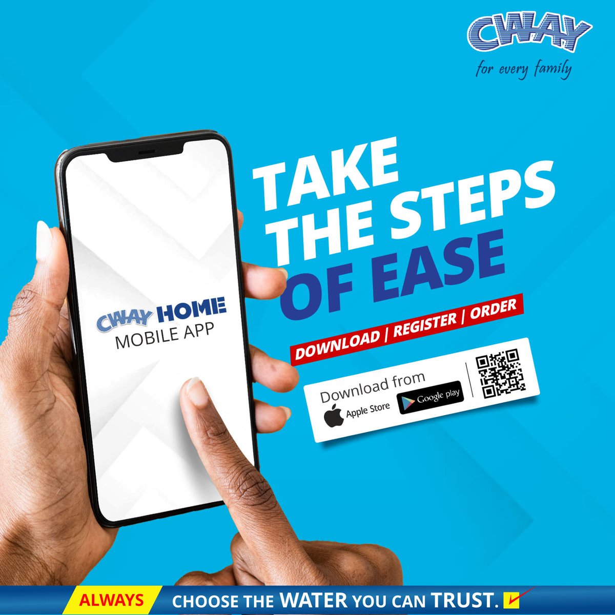 cwayrefillwater's tweet photo. Discover pure convenience at your fingertips with the #CWAYHomeApp. Effortless registration and ordering await you!
#CWAYHomeApp
#DownloadCWAYHome
#OrderWater
#DeliveryinLagos https://t.co/g70R2L7pHm