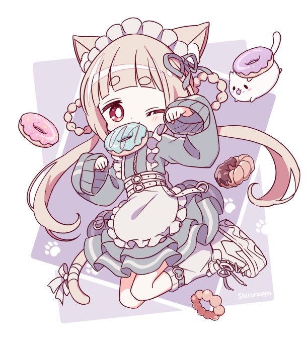 「ジャージメイドなゆるねこ女子#ゆるねこ女子 」|しろなっぱのイラスト