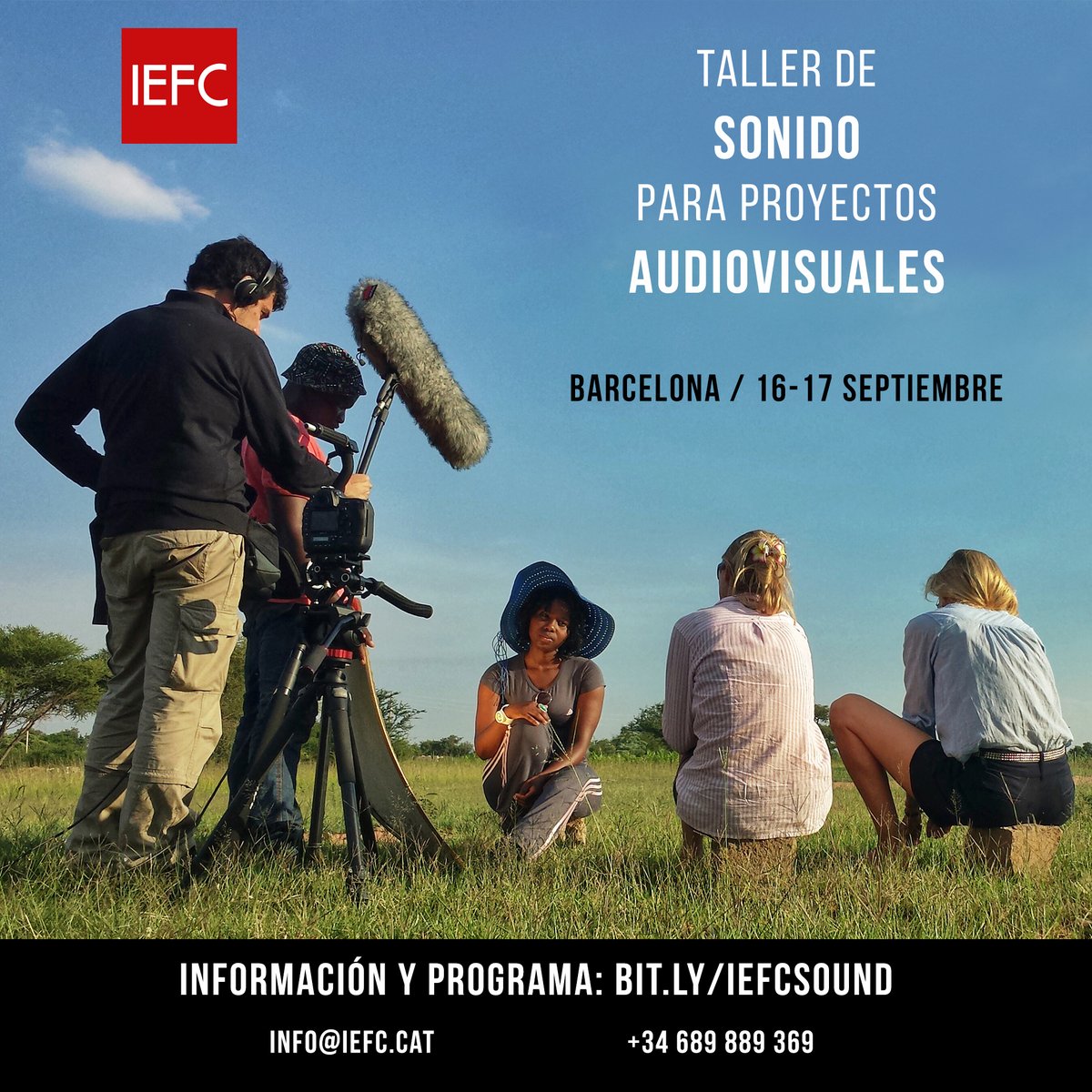 Todavía quedan plazas para el TALLER DE SONIDO PARA PROYECTOS AUDIOVISUALES, que impartiré en Barcelona el 16-17 de septiembre en <a href="/IEFC_fotografia/">IEFC</a> 

El taller incluye prácticas con equipo profesional, además de feedback personalizado de tus proyectos!

👉 bit.ly/iefcsound