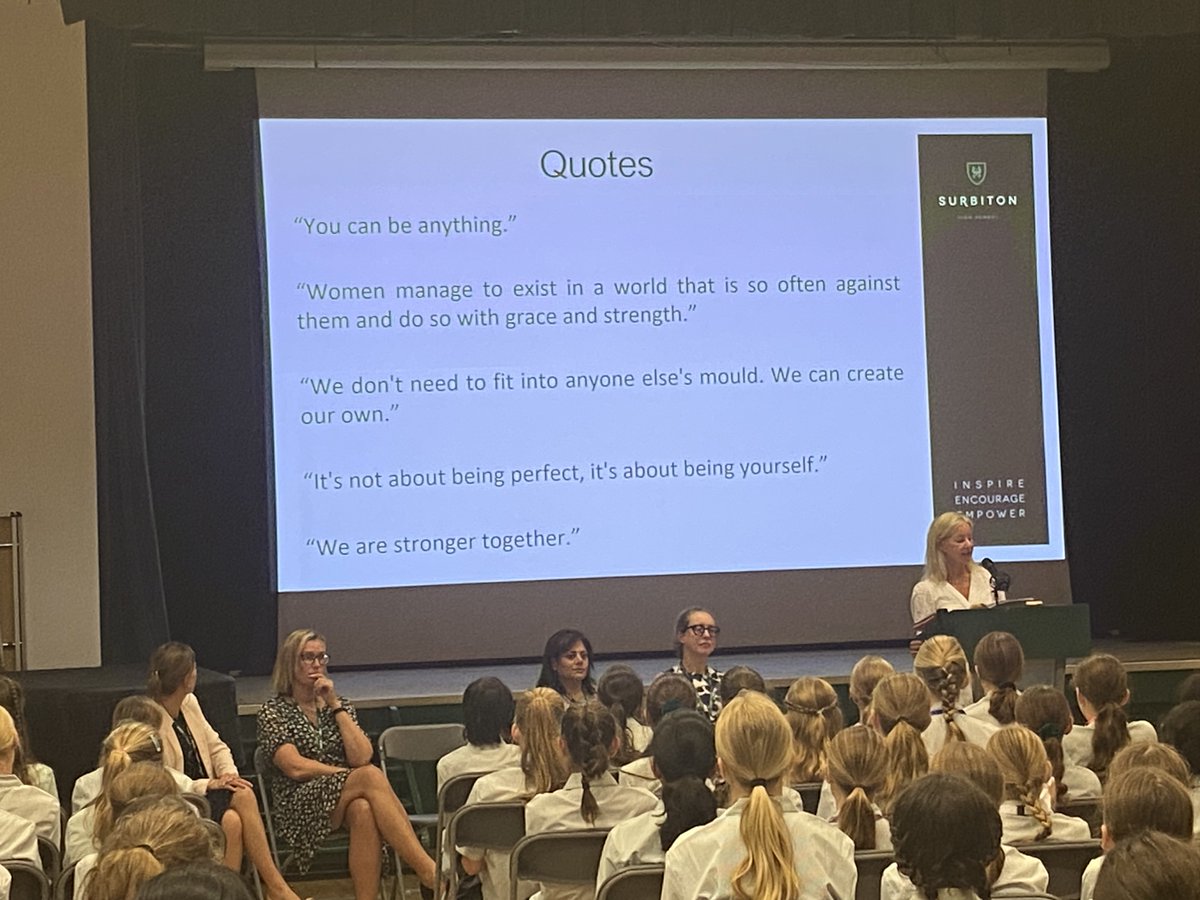 SurbitonHigh's tweet photo. ๐ Back to school assembly, led by Principal Mrs Glover, was a true celebration of women's empowerment. We drew inspiration from powerful scenes and quotes from Barbie movies, reminding us that we can be anything we dream of! ๐ช
#UnmistakablySurbiton #FirstDayOfTerm https://t.co/3inXcXihrp