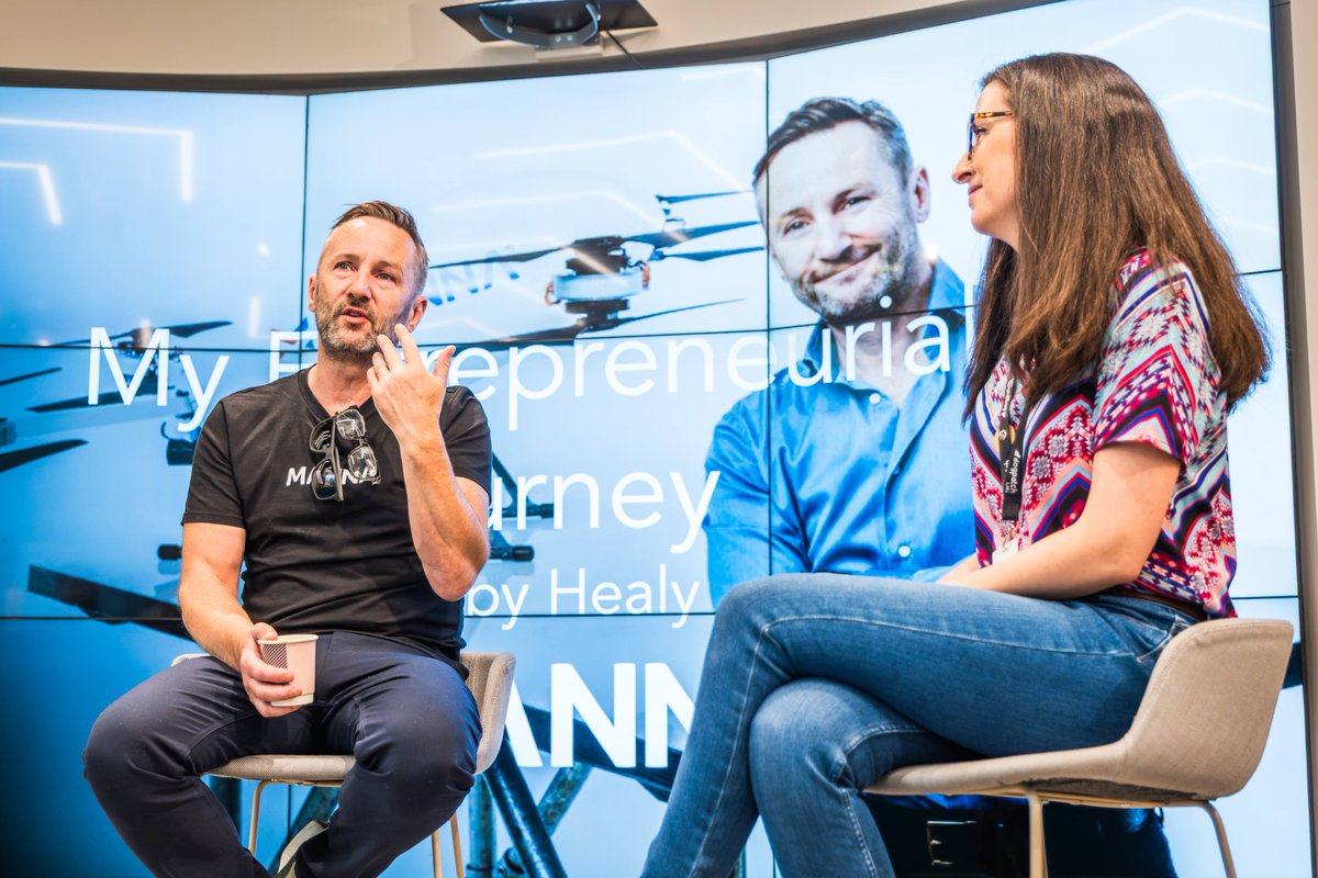 dogpatchlabs's tweet photo. Front row seats with the Father of Drones @realBobbyHealy (@MannaAero) for ESB’s #XPotential cohort this week, sharing more on:

🚁 Executing the world’s largest drone delivery trial in Dublin
🛠️ Complexity of running a hardware startup
🚀 Plan to roll out new markets https://t.co/fqlPAoc0Uj