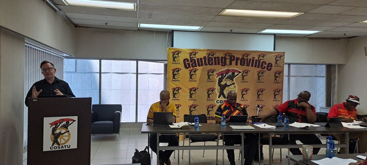_cosatu's tweet photo. Now, NALSU from Rhodes University is tabling a presentation at #COSATU #NEDCOM in relation to worker education and training geared towards empowering workers, #shopstewards and officials across all unions and federations in SA #SkillsRevolution #ClassConsciousness #ClassStruggle https://t.co/v9u2ctwg2h