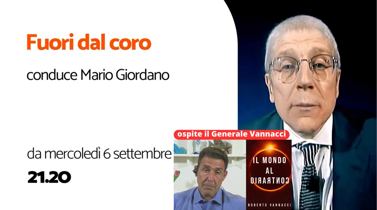 Stasera su #Rete4 torna #MarioGiordano con #FuoriDalCoro, ospite anche il Generale #Vannacci 

ANTICIPAZIONI ➡️ tuttotv.info/2023/09/06/fuo…

#robertovannacci #ilmondoalcontrario #generalevannacci #6settembre