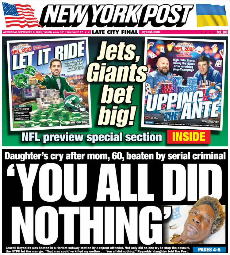 ๐ต๐๐๐๐ ๐ฟ๐๐๐๐ ๐๐๐๐๐ข ๐ฐ (@ukpapers) on Twitter photo ๐บ๐ธ 'You All Did Nothing'
โซDaughter's cry after mom, 60, beaten by serial criminal
โซLarry Celona, <a href="/GeorgetteRob/">Georgette Roberts</a> <a href="/TinaMoorereport/">Tina Moore</a> <a href="/Words_by_Woods/">Amanda Woods</a> <a href="/SteveJanoski/">Steve Janoski</a>
โซis.gd/Yb4RNO ๐บ๐ธ
#frontpagestoday #USA <a href="/nypost/">New York Post</a> ๐บ๐ธ 'You All Did Nothing'
โซDaughter's cry after mom, 60, beaten by serial criminal
โซLarry Celona, <a href="/GeorgetteRob/">Georgette Roberts</a> <a href="/TinaMoorereport/">Tina Moore</a> <a href="/Words_by_Woods/">Amanda Woods</a> <a href="/SteveJanoski/">Steve Janoski</a>
โซis.gd/Yb4RNO ๐บ๐ธ
#frontpagestoday #USA <a href="/nypost/">New York Post</a>