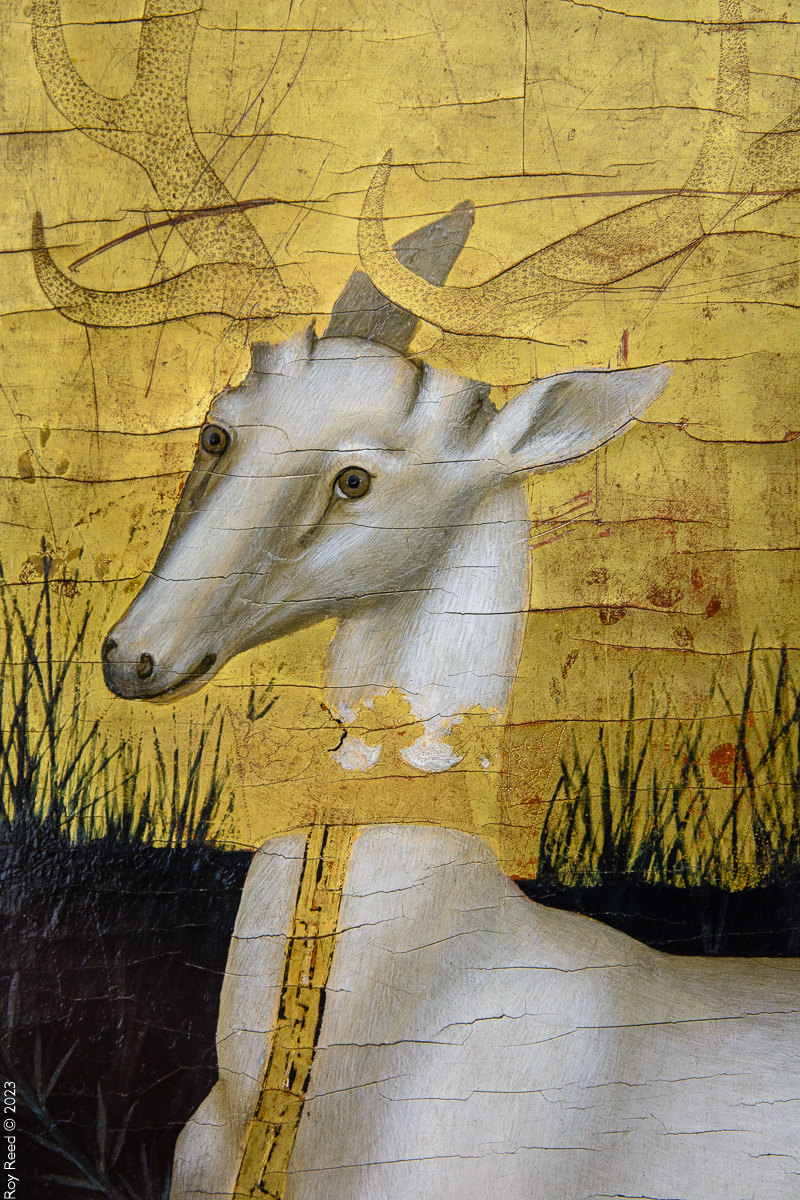 <a href="/Megthelibraria1/">Roaring Meg #makevotesmatter</a> Here's a detail of the hart from the back of the diptych.