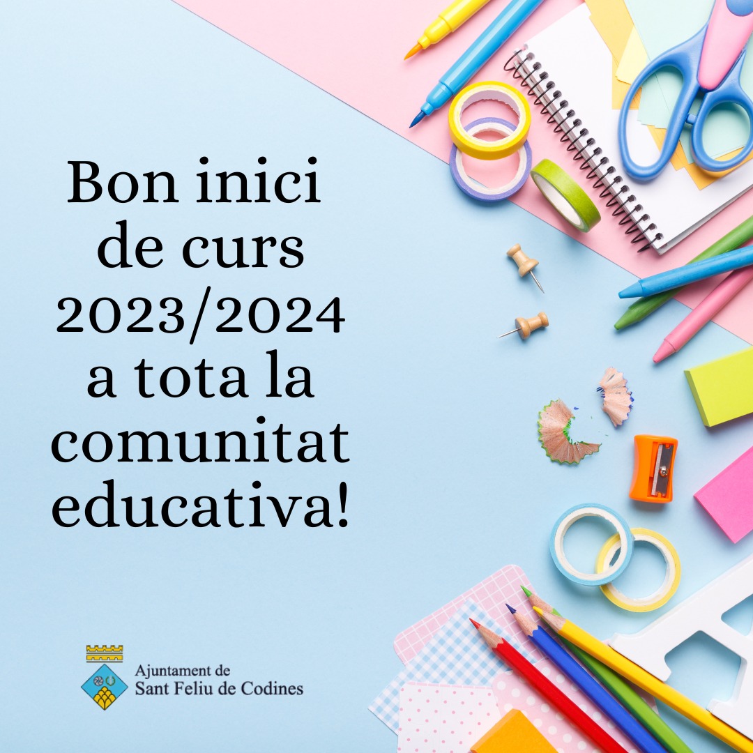 AjSFCodines's tweet image. Un total de 778 alumnes d'infantil, primària i secundària obligatòria comencen el nou curs escolar 2023-2024 als centres escolars de Sant Feliu de Codines.

📚 Bon inici de curs alumnes, mestres, famílies i a tota la comunitat educativa!

#sfc182 #santfeliudecodines #curs2324