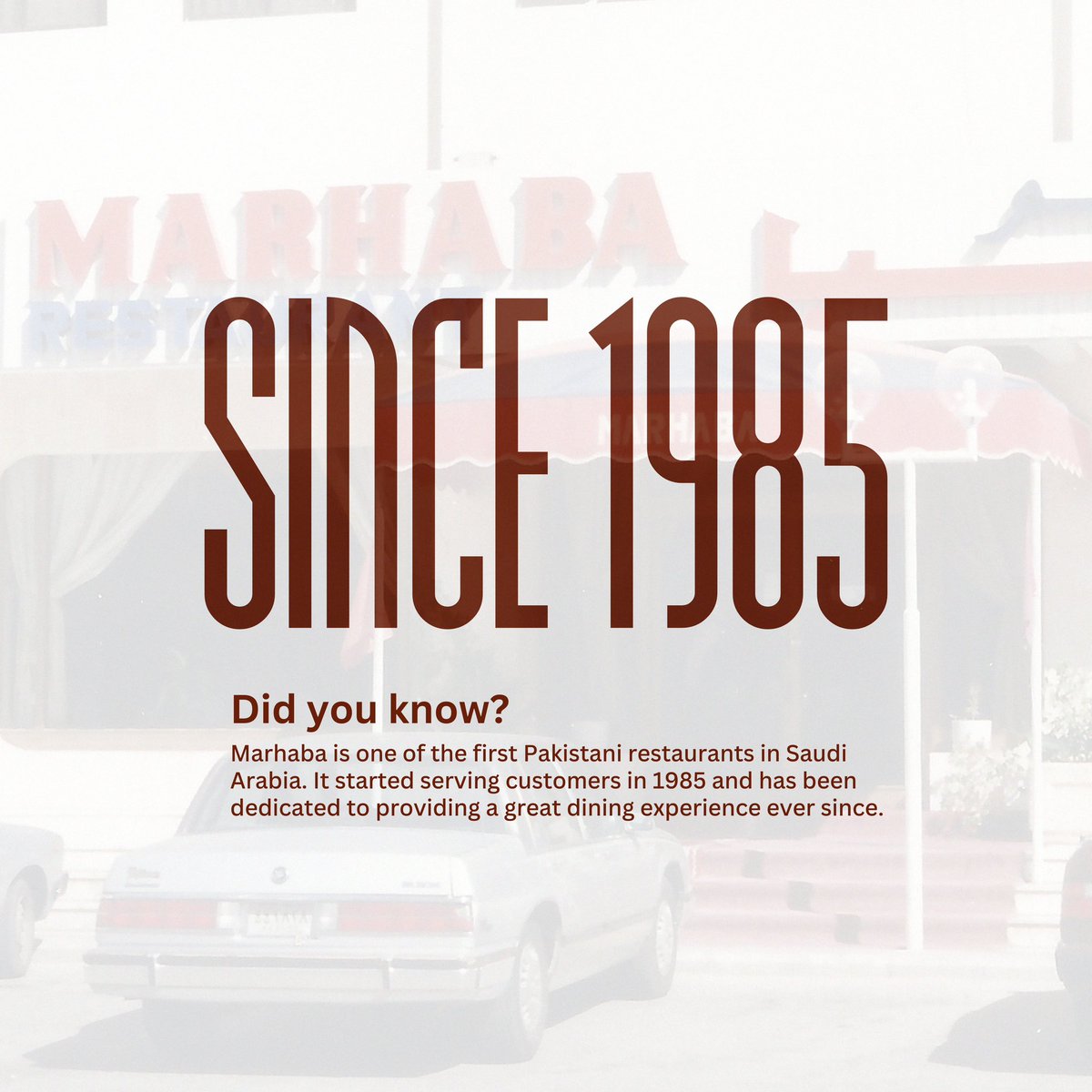 MarhabaRestSA's tweet photo. Since 1985, we've been serving up the best of Pakistan in Saudi Arabia. 
Join us for an unforgettable dining experience at Marhaba! 🍽️🇵🇰 

#MarhabaLegacy #SaudiArabia #Jeddah #Riyadh https://t.co/mSKJX3QSTl
