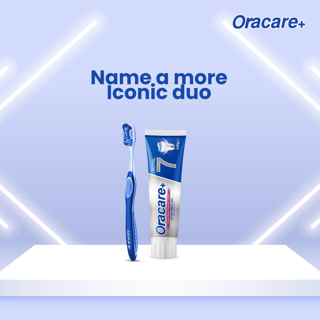 OracarePlus's tweet photo. Oracare toothpaste and your toothbrush: a match made in oral care heaven! Name a more iconic duo that ensures your smile stays radiant and healthy. We dare you! ππ
#Oracare
#TotalOralProtection
#WeCareAboutYourSmile https://t.co/jG5hrauaob