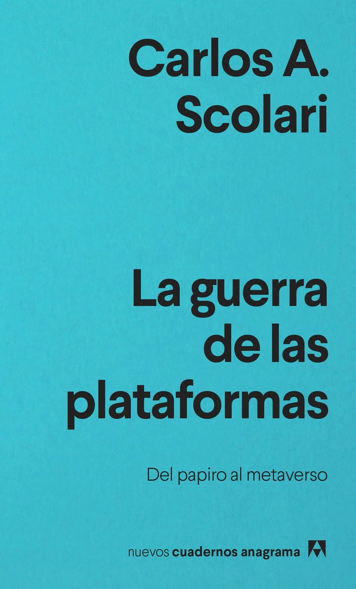 Hace un año aparecía "La guerra de las plataformas. Del papiro al metaverso" (<a href="/AnagramaEditor/">Editorial Anagrama</a>). Cuando comencé a escribirlo, el subtítulo era "del papiro a TikTok". ¿Hoy debería ponerle "del papiro a la IA?🤔 #MediaEvolution buff.ly/3RdB2uM