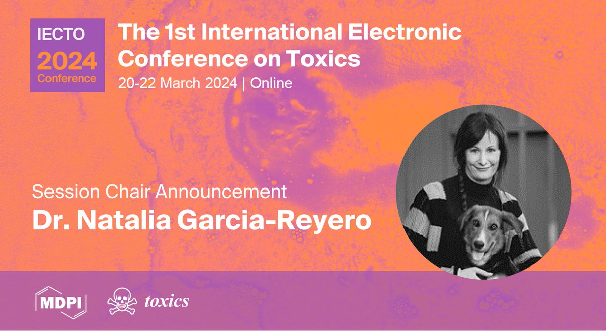 🥳#Session_Chair Announcement

Session E: Novel Methods in Toxicology Research
Chair: Dr. Natalia Garcia-Reyero, Environmental Laboratory, US Army Engineer Research &amp; Development Center, Vicksburg, USA

More about the #conference: tinyurl.com/2nj3vwb8
#toxic <a href="/MDPIEnvironment/">MDPI Environmental & Earth Sciences</a>
