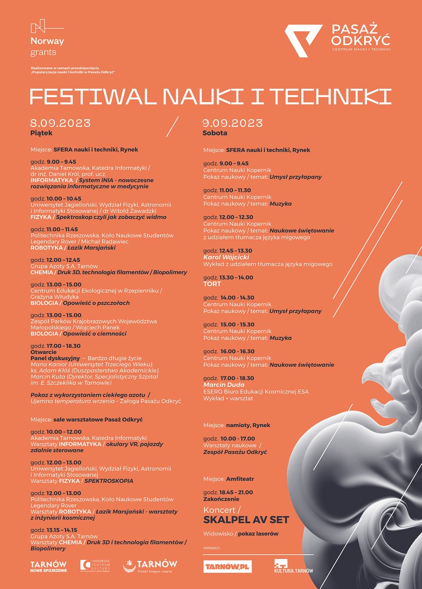 Tylko kilka dni pozostało do rozpoczęcia Festiwalu Nauki i Techniki. 🥳