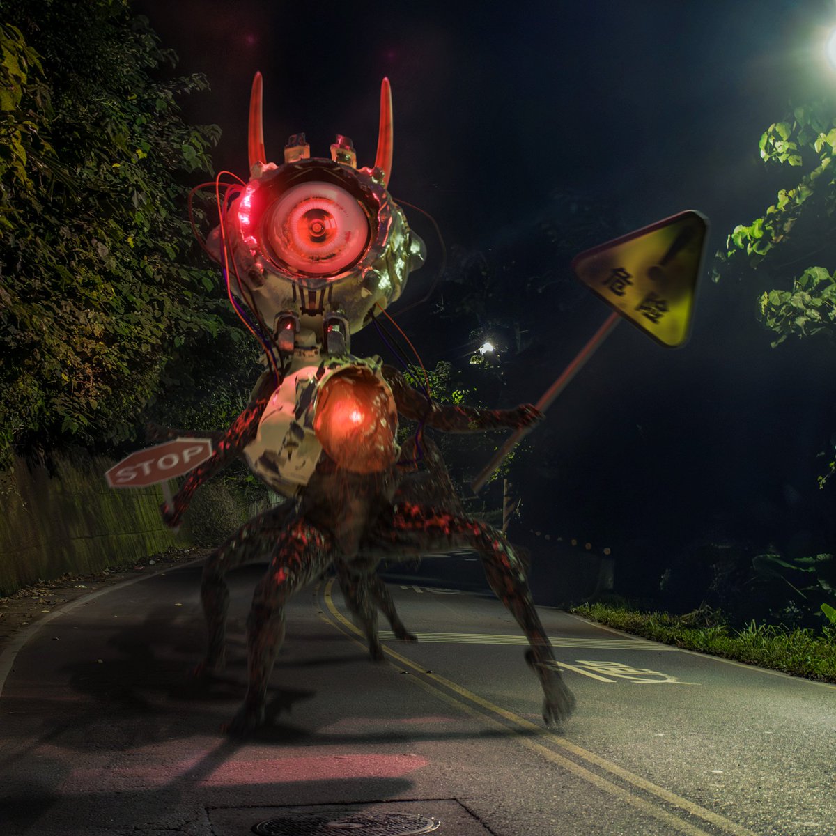 3dvfx_pillow's tweet photo. #Blender3D #VFX #3DArt #Monster #CityHorror #NightPhotography #MountainPath #DigitalArt #CreatureDesign #CinematicEffects #數字藝術 #怪獸設計 #都市恐怖 #夜間攝影 #山路 #ブレンダー3D #VFXアート #都市の恐怖 #夜景 #山道 https://t.co/wgcYsu66Xb