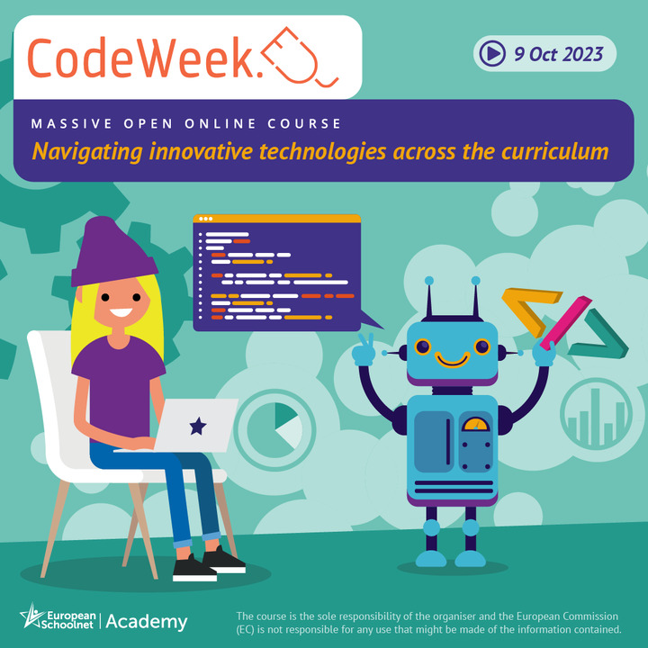 eu_schoolnet's tweet photo. Exciting news for educators 🤩! @CodeWeekEU and #EUNAcademy are back with a 🆕MOOC!  Boost your digital skills this autumn and learn more about innovative technologies in education.

✅Registrations are open!
🔗https://t.co/SezbnOCQ3k
#CodeWeekNavigatingTech https://t.co/JSsANP9iOy