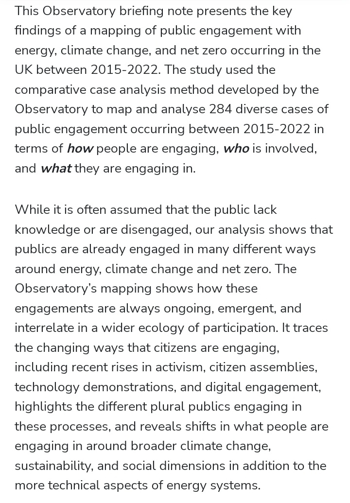 Join us online on Monday 11/09 to discuss @UKERC_Engage latest analysis of public engagement with energy, climate change & net zero in the UK and implications for developing a more systemic approach to public participation. Event registration: ukerc-observatory.ac.uk/event/webinar-…