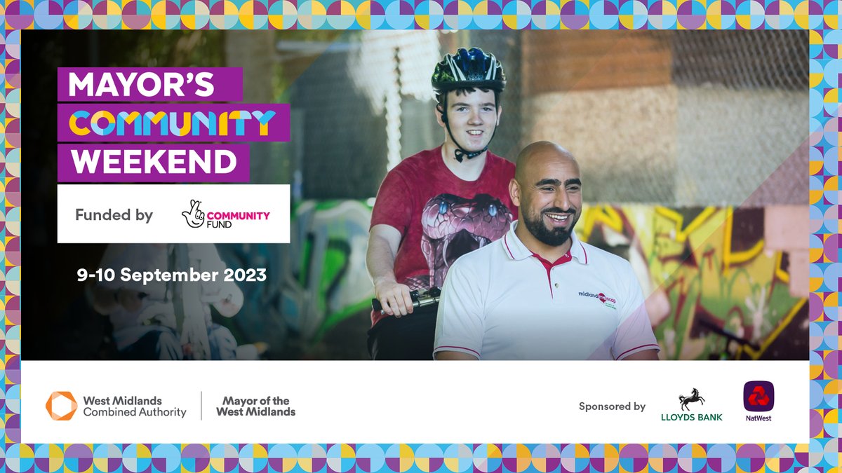 Not long now! Thanks to #NationalLottery players, <a href="/MayorWestMids/">Mayor of the West Midlands</a> &amp; <a href="/WestMids_CA/">West Midlands Combined Authority</a>, #MayorsCommunityWeekend is returning to the West Midlands this Saturday &amp; Sunday. 🎉

If you're local, find out what’s happening near you &amp; plan your visit⬇️
wmca.org.uk/the-mayor/mayo…

#WMCommunity2023
