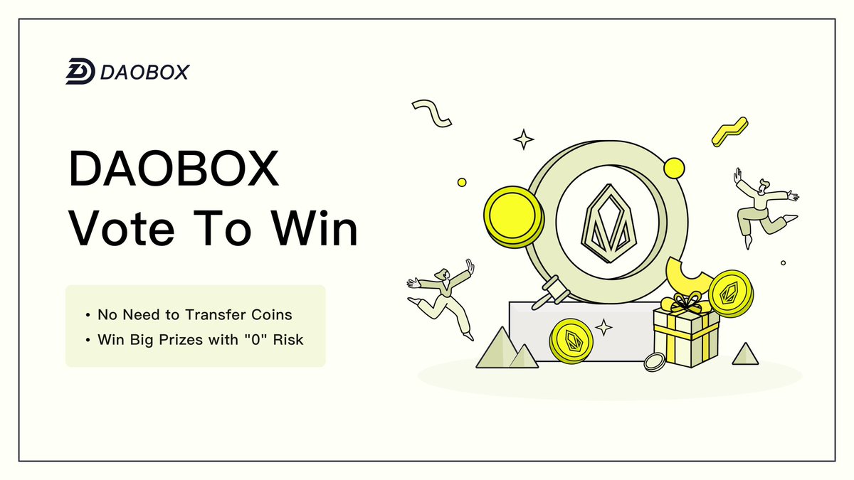 🎉DAOBOX,Vote To Win 👉daobox.vip ✨No need to transfer coins 🥳Users who entrust bp.daobox to vote for #EOS have a chance to obtain 80% of the cumulative node revenue of bp.daobox in a week. @DefiboxOfficial @EOSnFoundation More👇 link.medium.com/OYfd6b7TRCb