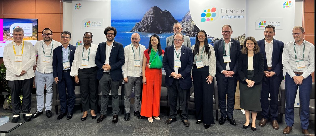 EIB's tweet photo. As part of the Global Green Bond Initiative, we launched a strategic partnership with @the_IDB &amp; @BIDInvest to cooperate on technical assistance for promoting green bond markets in Latin America and the Caribbean. https://t.co/mNOVhhc7Ty #FinanceInCommon2023 https://t.co/t4DgSGxZw1