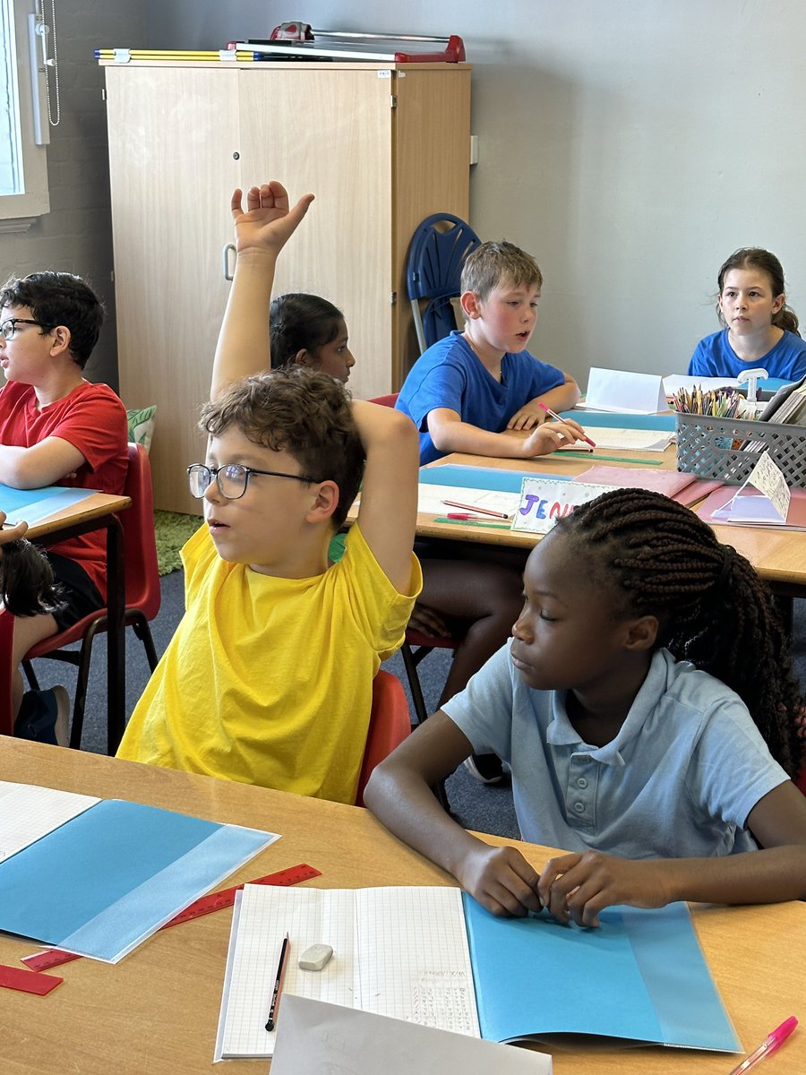 STOCSch's tweet photo. 5B are eager to give the correct answers in their Math lesson! They are working on Roman Numerals! Wow, they certain know their stuff! ๐๐ @STOCSch @WhiteRoseEd #romannumerals #numbersarefun https://t.co/JxIb4qVcbF