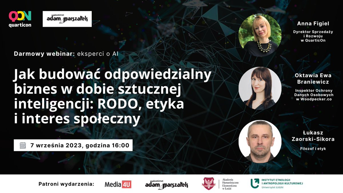 Quarticon's tweet photo. Mamy przyjemność poinformować, że nad współorganizowanym przez nas webinarem patronat objęli https://t.co/6tWoiYkNAU.:

✨agencja e-commerce Media4U
✨Instytut Etnologii i Antropologii Kulturowej Uniwersytetu Łódzkiego

Cały czas trwają zapisy! https://t.co/i1eVbMSEeX https://t.co/wVbMFP0OPd