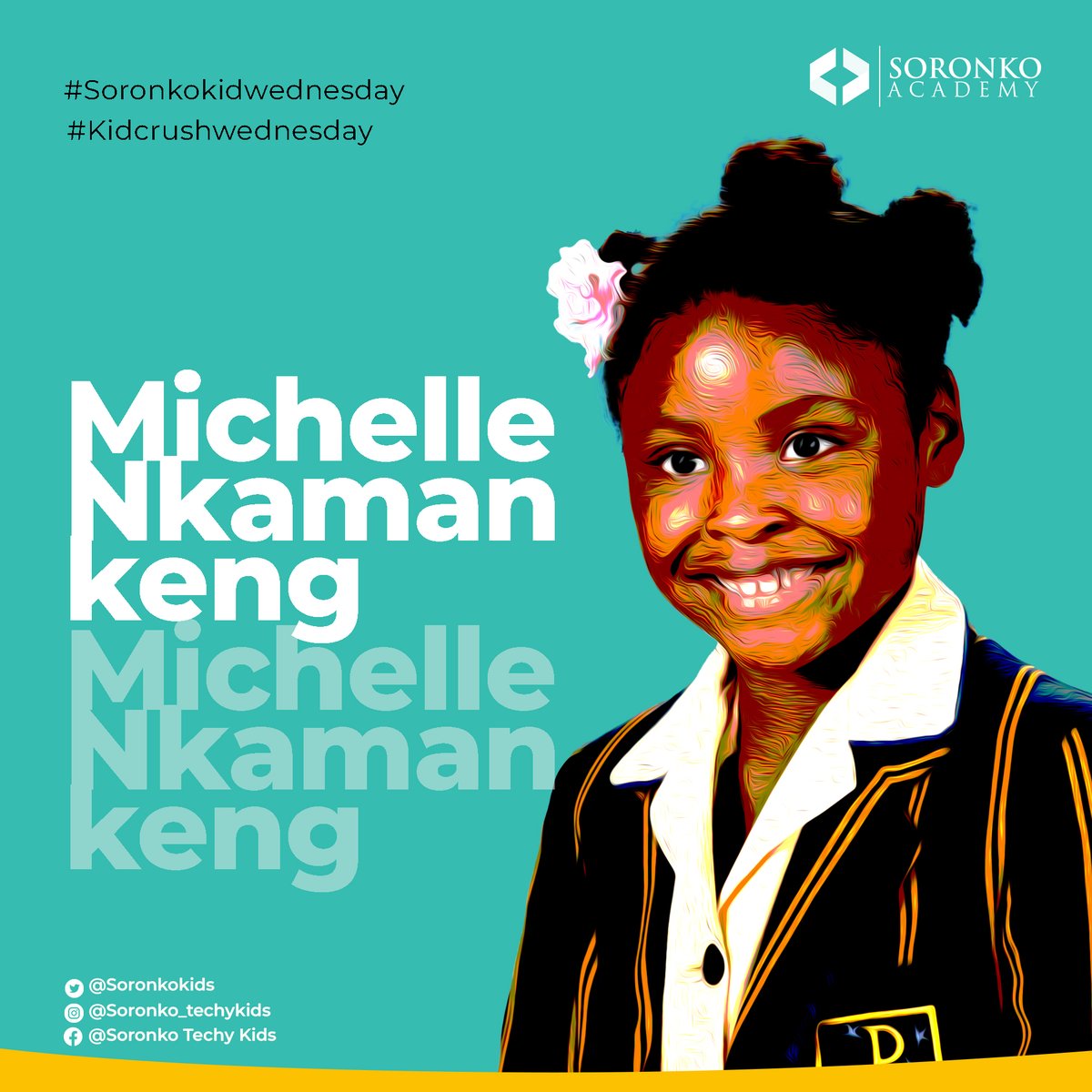 SoronkoKids's tweet photo. #SoronkoTechyKids
#KidsCrushWednesday
Michelle Nkamankeng is a novelist from South Africa who published her first book when she was just 8 years old. She is a champion of children’s literacy and education.#Worldtop10youngestauthors 
IG: @michelle_nkamankeng
Twitter: @michelle_n23 https://t.co/AhPr1JGLCZ