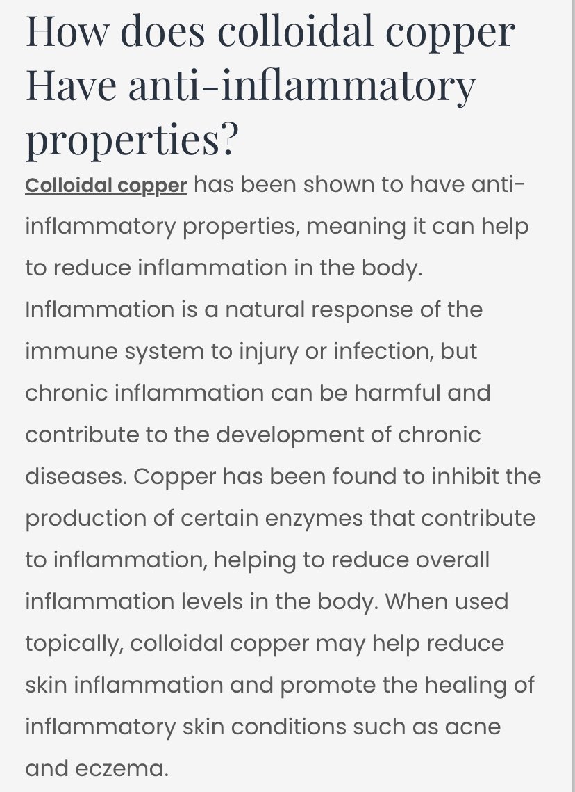 Anulife37_'s tweet photo. The science as to how Colloidal Copper is made to slow down the aging process. It also is a anti-inflammatory solution. If you’re interested in purchasing as feel free to comment or dm. https://t.co/2UbMxtyynj