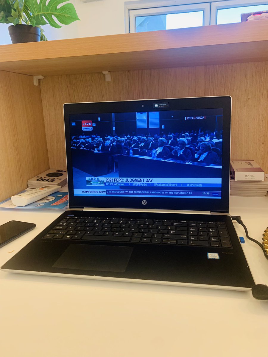 Watching it Live at the office 
#PEPTJudgement 
#PEPTVerdict 
#PresidentialTribunal 
#CTVTweets