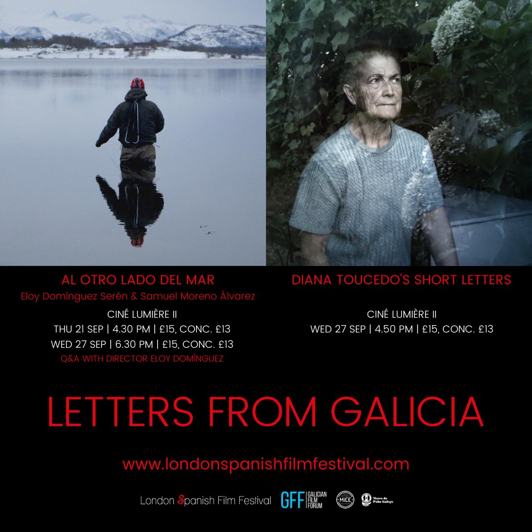 We are very happy to present the 'Letters from Galicia' section in the @LSFFest in collaboration with <a href="/MICEmpg/">MICE - Museo do Pobo Galego</a> 🥳

We bring to London 'Al otro lado del mar’ by Eloy Domínguez and Samuel Moreno and a showcase of documentary short films by Diana Toucedo

ℹ️londonspanishfilmfestival.com