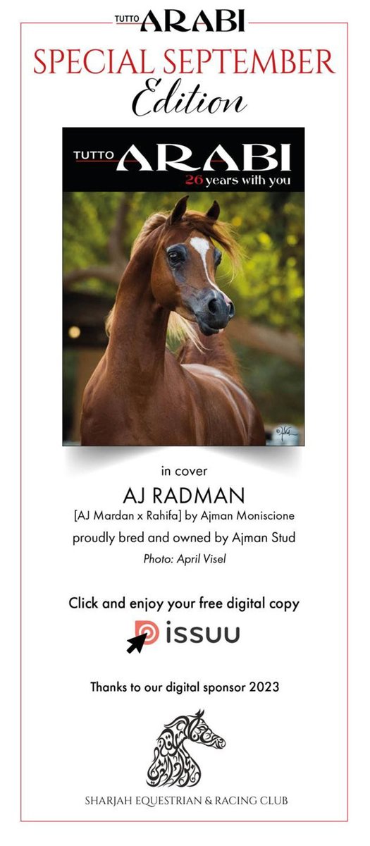 ArabianEssence's tweet image. Tutto Arabi Special September Edition 
issuu.com/alimeditrice/d…...

Click here to see High Resolution version:
arabianessence.tv/.../tutto-arab…

#tuttoarabimagazine #tuttoarabi #SERC #ajradman #ajmanstud
