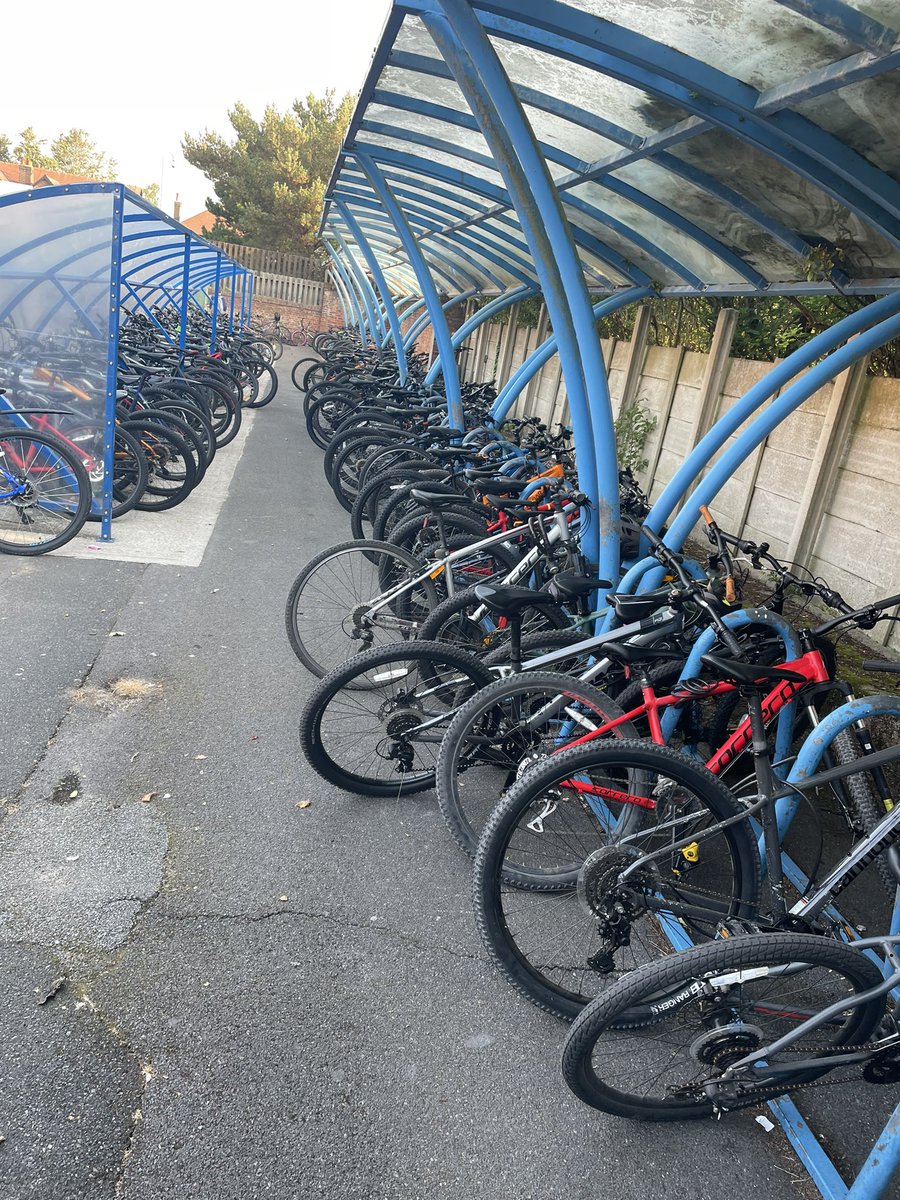 BirkdaleHS's tweet photo. Just one of our bike sheds today…@WeAreCyclingUK @Sustrans #safecycling https://t.co/iLciz59UxM