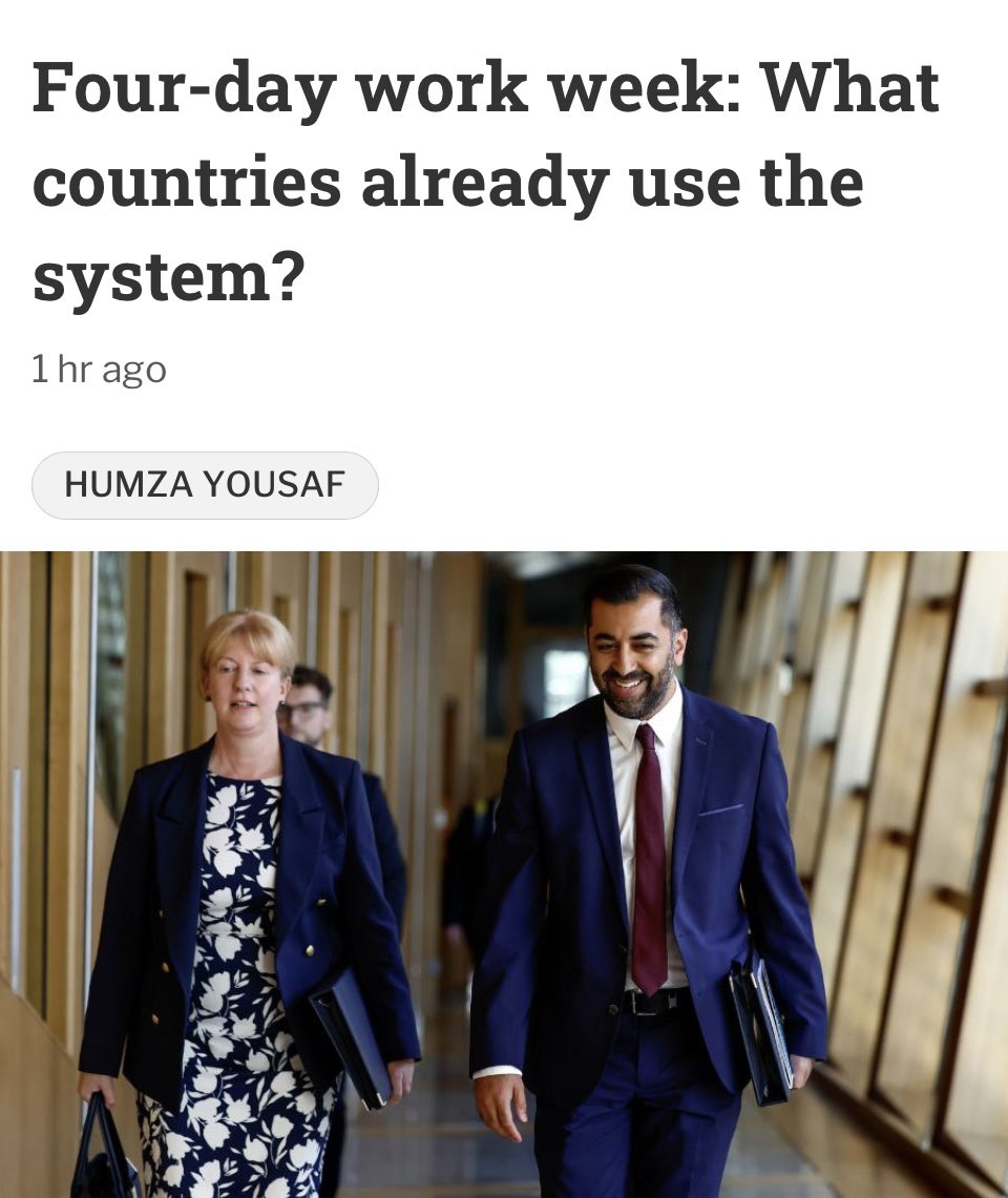 “Major companies in Japan, including Microsoft and Panasonic, have already piloted four-day working weeks.

According to a report from Payscale, the share of companies offering a four-day working week reached the 10% threshold for the first time last year.”

10%!

If a country