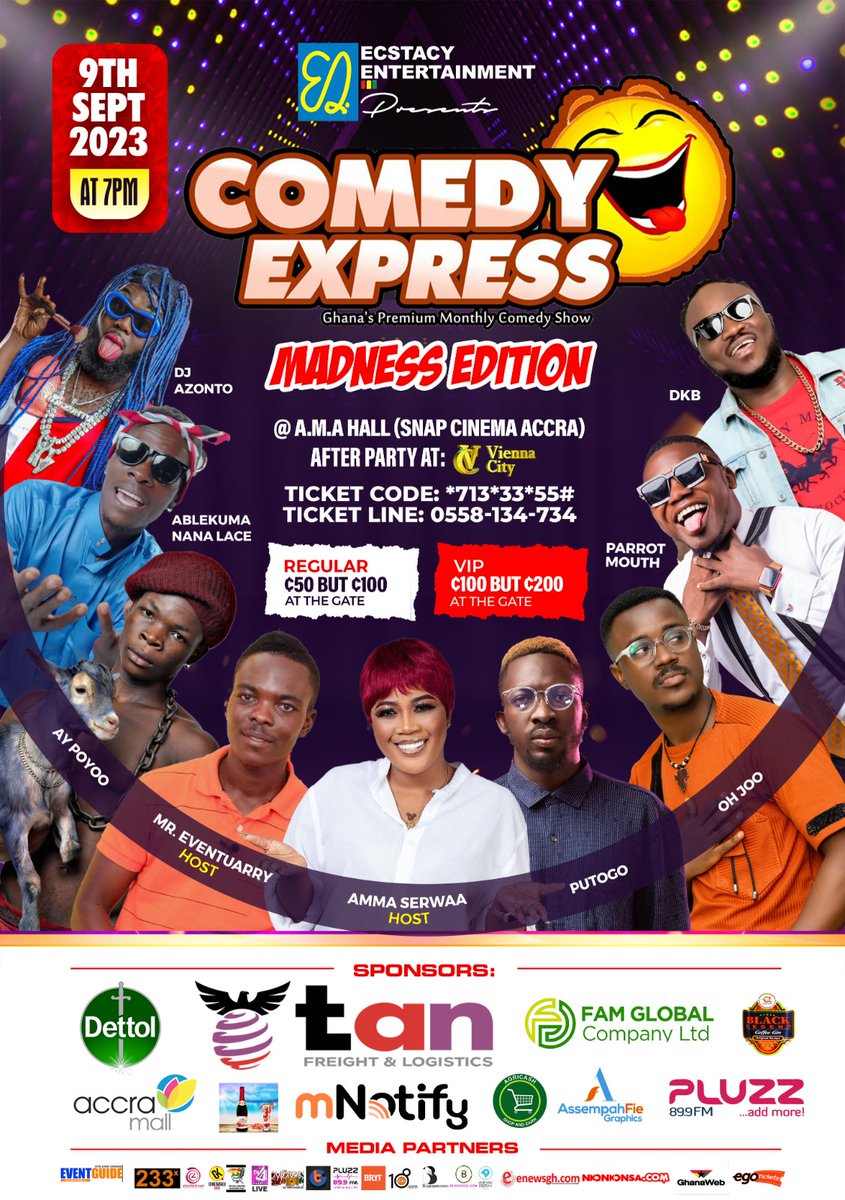 comexpressghana's tweet image. This is special from me DKB to you.

Buy 1 ticket and get another 1 free! 🙌😂

Click this link: egtks.com/e/39468

Use the code : SPECIALCUSTOMER