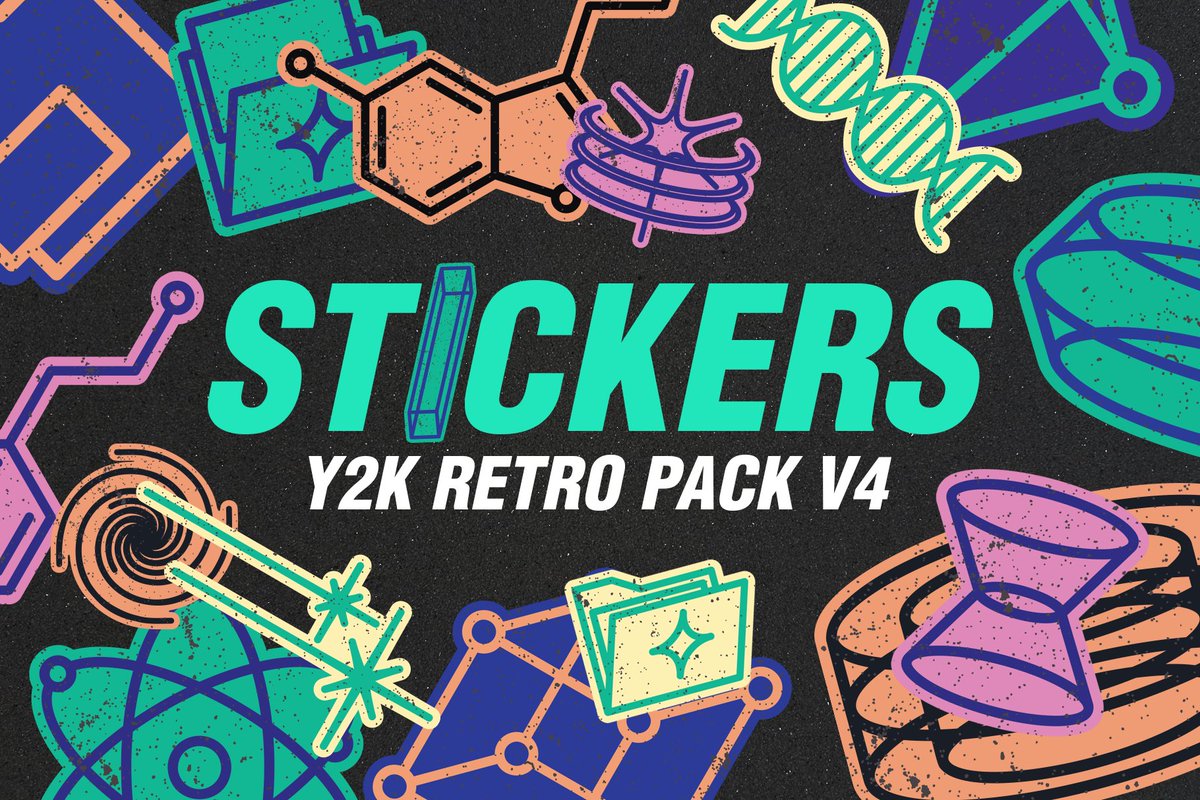 Graphicdome's tweet image. Check out new work on our @Behance profile: "25 Y2K Stickers Retro Pack Vol.4" be.net/gallery/174031…