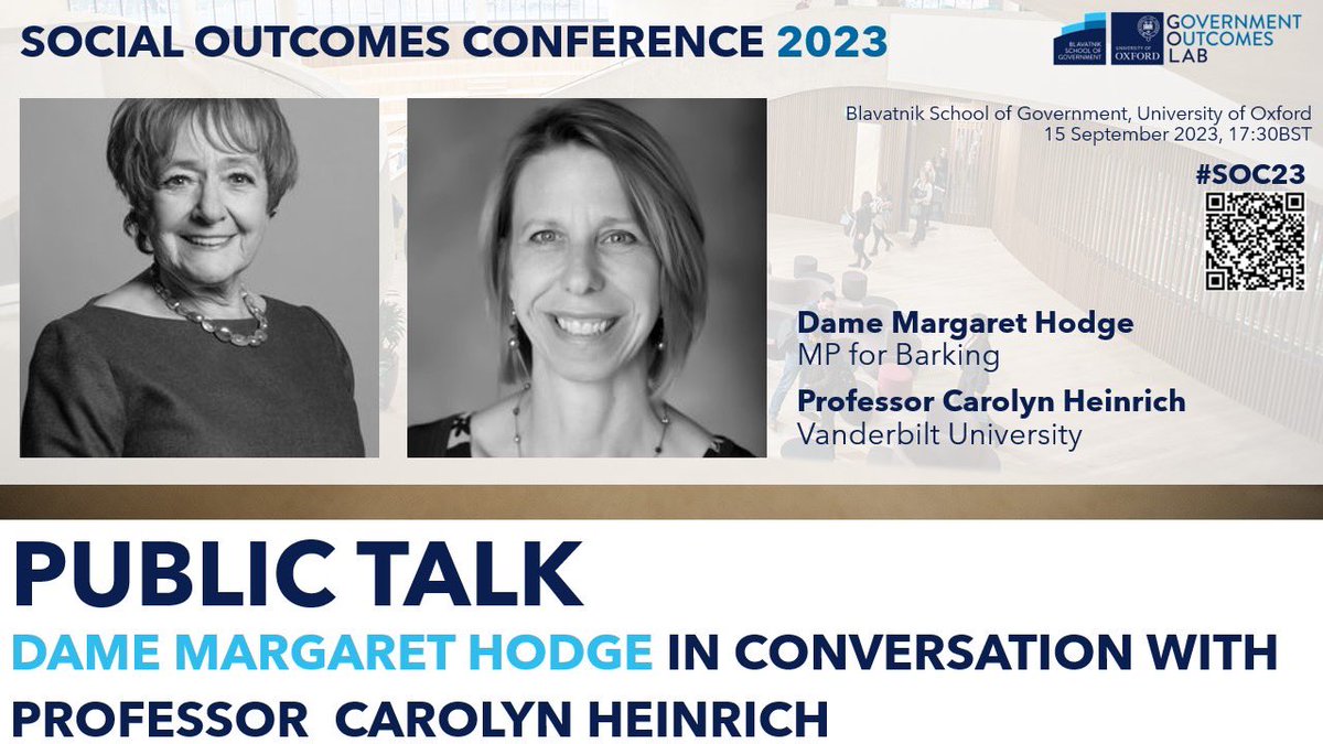 Michael Gibson (@michaeljgibson_) on Twitter photo Excited to host this discussion between <a href="/margarethodge/">Margaret Hodge</a> & <a href="/CJ_Heinrich/">Carolyn Heinrich</a> next week! They’ll explore how we ensure public contracts deliver what they’re supposed to, and are held to account when they don’t
Register to join in person <a href="/BlavatnikSchool/">Blavatnik School of Government</a> or online bsg.ox.ac.uk/events/dame-ma… Excited to host this discussion between <a href="/margarethodge/">Margaret Hodge</a> & <a href="/CJ_Heinrich/">Carolyn Heinrich</a> next week! They’ll explore how we ensure public contracts deliver what they’re supposed to, and are held to account when they don’t
Register to join in person <a href="/BlavatnikSchool/">Blavatnik School of Government</a> or online bsg.ox.ac.uk/events/dame-ma…
