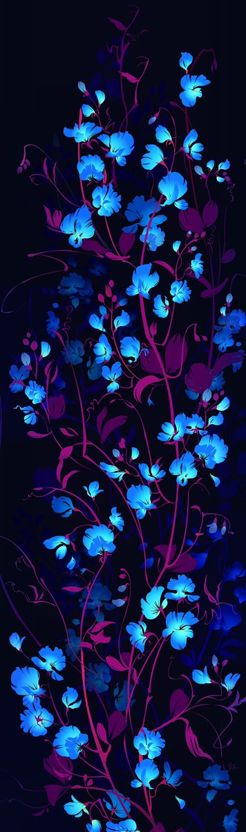 「#私の作品知ってもらえたら幸せの極み夜のように穏やかで幻想的な青色の世界をAdo」|裏柳 翠 青のIllustrator使いのイラスト