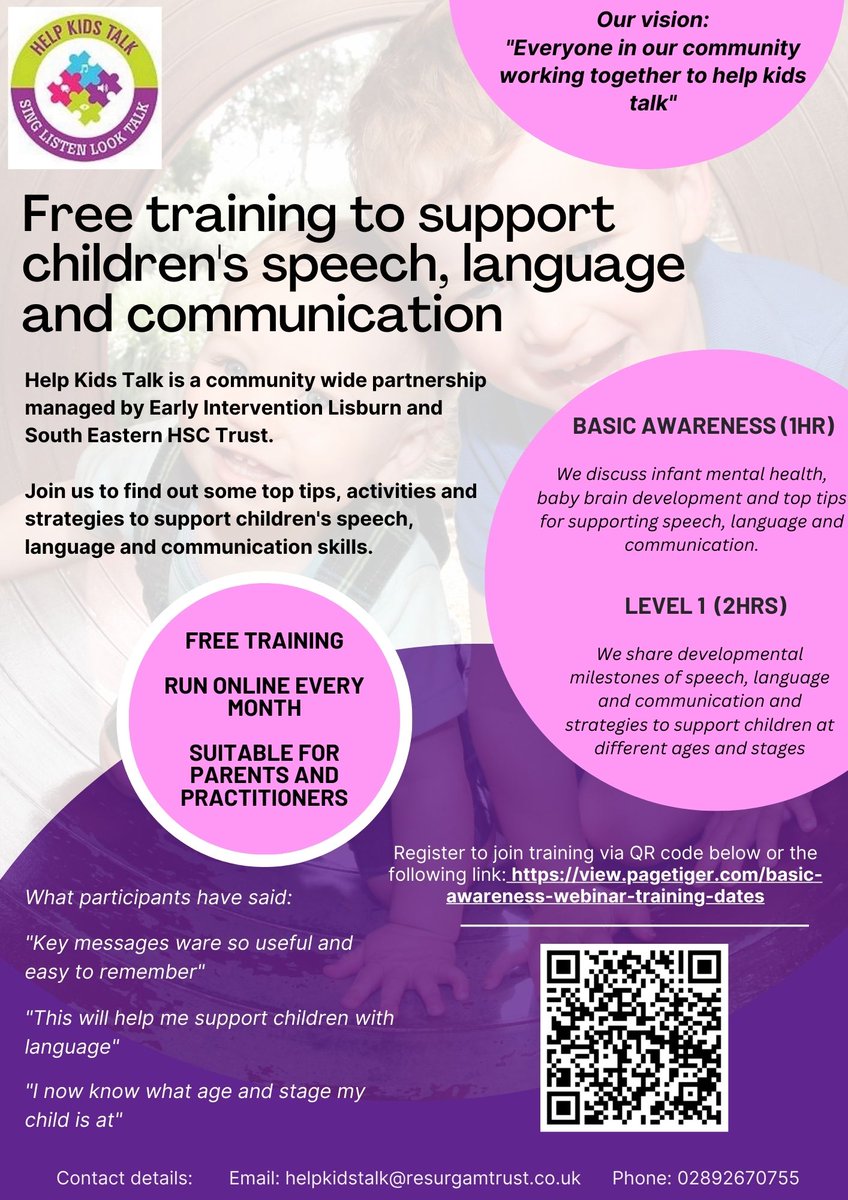 Calling all parents/carers, extended family members &amp; practitioners. 

Free online training:
Basic Awareness Mon 18th Sep 7pm-8pm
Level 1 Mon 25th Sept 3.30pm-5.30pm

Click link to register, hear our top tips &amp; ask any questions you may have! view.pagetiger.com/basic-awarenes…