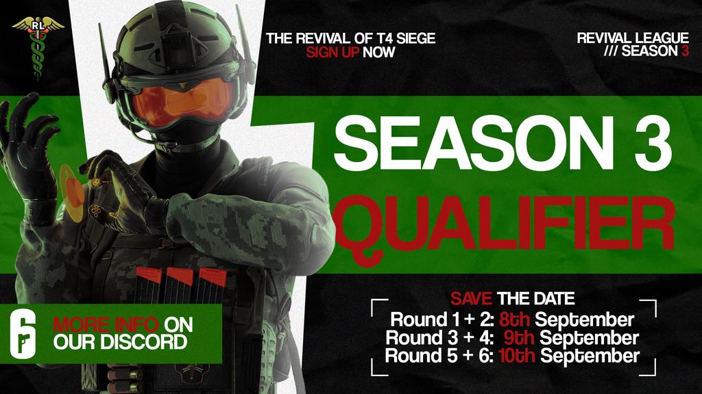 ⚠️ 48 HOURS ⚠️

#RevivalLeague sign-ups for season 3 END in exactly 48 hours so sign up NOW! 

- chance at seeding into Premier League
- a shot at the big 500+€ prize pool next season
- every match broadcasted

Quals begin THIS Friday, see you over on youtube.com/@R6BrawlForItA… 👀