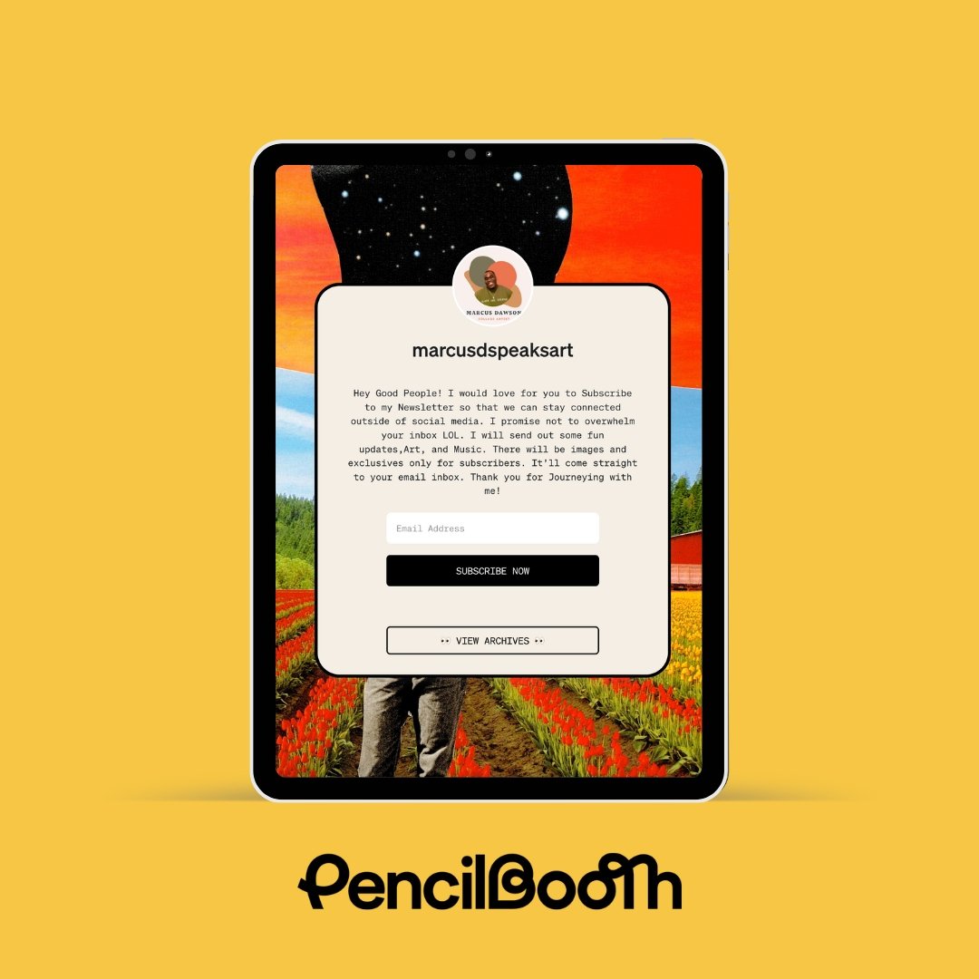 Loving the work of Marcus Dawson, who brings joy and light through hand-cut collages. 

Check out more of his work by signing up for his PencilBooth! 

All art by: @marcusdspeaks