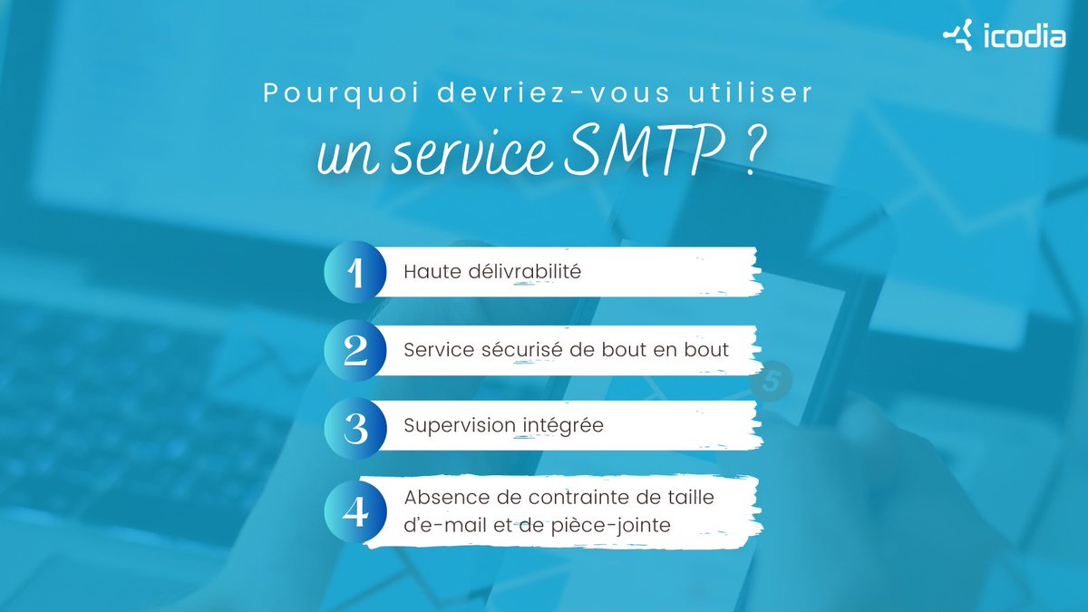 ✉️ [#SMTP] Optimiser vos communications en ligne, c'est possible grâce au service SMTP ! Mais qu'est-ce qu'un service SMTP ? 🤔 Un SMTP est un protocole utilisé pour l'envoi d'e-mails. Pour en savoir plus 👇 ow.ly/c50t50PBk2h