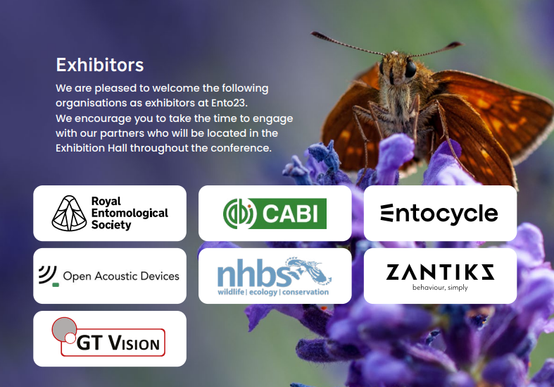 We are pleased to welcome the following exhibitors at #Ento23;

<a href="/CABI_News/">CABI</a>
<a href="/OpenAcoustics/">Open Acoustic Devices</a>
<a href="/gtvisionUK/">GT Vision Ltd.</a>
@ENTOCYCLE
<a href="/nhbsNews/">nhbsNews</a>
<a href="/_zantiks/">Zantiks Ltd</a>

We encourage everyone present to visit the stands located in the Exhibition Hall throughout the conference
<a href="/UniofExeter/">University of Exeter</a> <a href="/UniExeCornwall/">University of Exeter, Cornwall</a> <a href="/UniExeCEC/">University of Exeter CEC</a>
