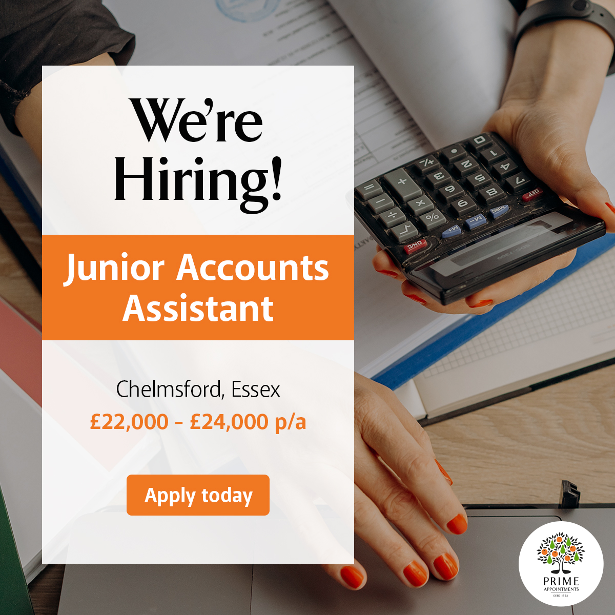 Are you efficient, organised and have a good attention to detail? We have a client in Chelmsford who are looking for someone to come in and help with general office duties.

Contact Abi on 01284 413456 or apply here prime-appointments.co.uk/job-search/job…

#PermanentStaff #PermanentRecruitment