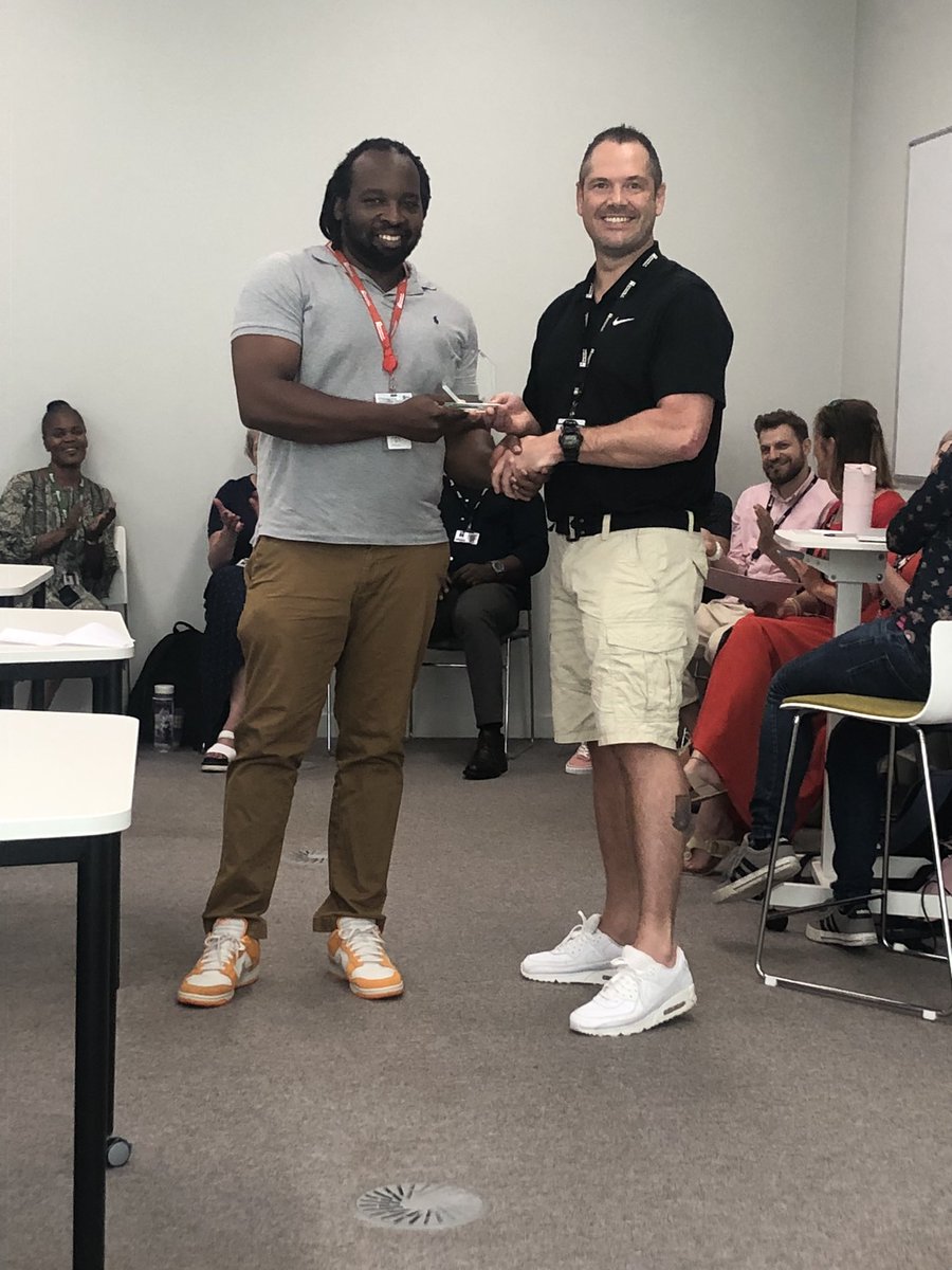 Celebrating success at Oct20 last day. Mental health winner Dwayne