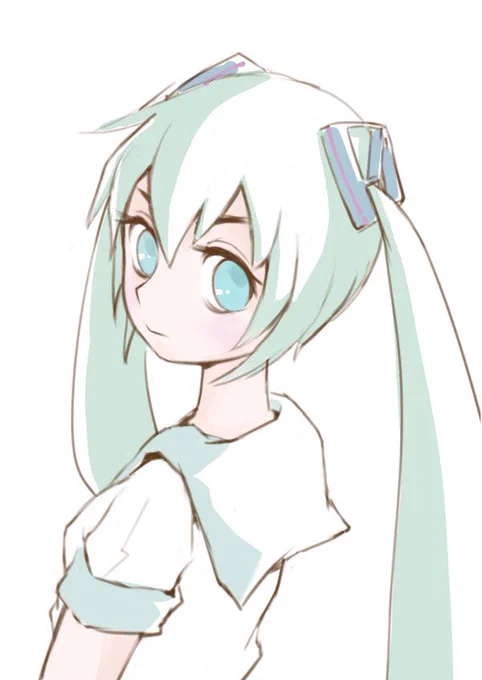2019年7月19日と20日に描いたミクさんです。ふざける気になりませんでした。 