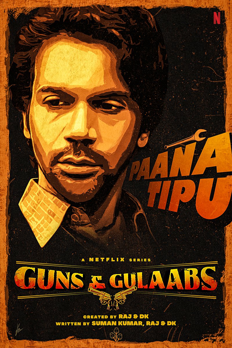 KRKawsar11's tweet photo. Guns &amp; gulaabs Fan-made Character Poster.

@NetflixIndia 
@gunsandgulaabs

#design #poster #gunsandgulaabs #rajanddk #rajkumarrao #DulquerSalman #adarsh #netflixseries #comedyseriesposter #netflix #netflixindia #poster #TrendingNow https://t.co/cstQb6BeRq
