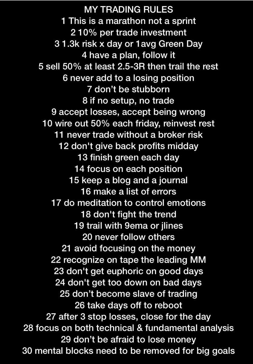 jtraderco's tweet photo. My 30 rules to Sharpen your trading!

#DayTrading, #TradingTips https://t.co/5mr7Xcjnjp
