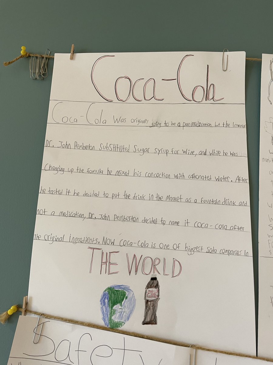 CoachHenry2's tweet photo. Mrs. Sciretta’s math classes setting the tone to take chances in math! Students researched products that were made by mistake! #build bridges ⁦@MrsCoyneAP⁩ ⁦@Duxbury_MS⁩ https://t.co/4U5XrERIHY