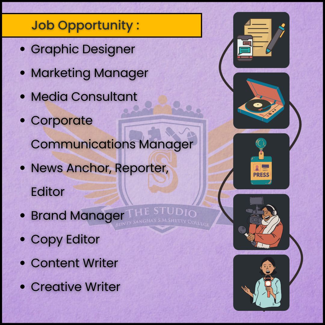 smshettybammc's tweet photo. Ready to turn your passion for Multimedia and Mass Communication into a thriving career? 🎓 Don't miss out on these amazing job opportunities post a course in Bachelor's of Arts in Multimedia and Mass Communication! ✨
#universityofmumbai #bammc #media #journalism #advertising https://t.co/qtecSBptEB